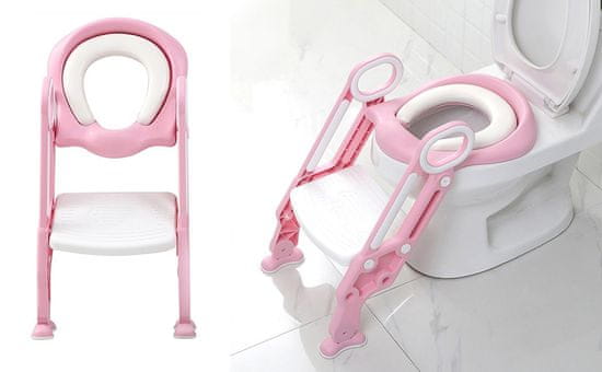 Sobex Detské schodíky na WC - ružové - schodíky na WC