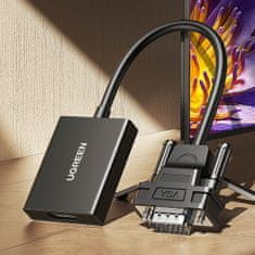 Ugreen CM513 adaptér VGA / HDMI 0.15m, čierny