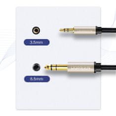 Ugreen audio kábel TRS 3.5mm jack / 6.35mm jack 1m, šedý