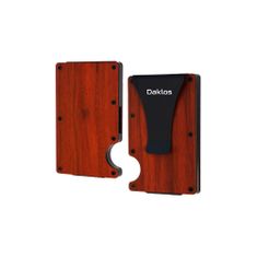 Daklos DAKLOS Wood RFID bezpečnostná drevená mini peňaženka s klipom santalové drevo