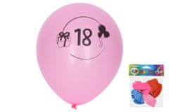 Balónik nafukovací 30 cm - sada 5ks, s číslom 18