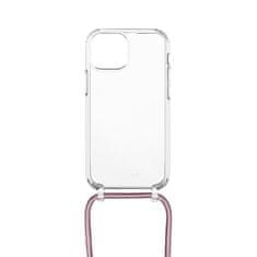 FIXED Puzdro Pure Neck s ružovou šnúrkou na krk pre Apple iPhone 12 mini FIXPUN-557-PI