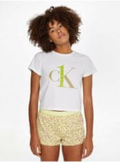 Calvin Klein Žlto-biele dámske vzorované pyžamo Calvin Klein Underwear L