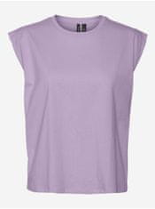 Vero Moda Svetlo fialové dámske basic tričko VERO MODA Panna XS