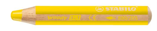 Stabilo Farebná pastelka "Woody", žltá, 3v1 - pastelka, vodovka, voskovka, 880/205