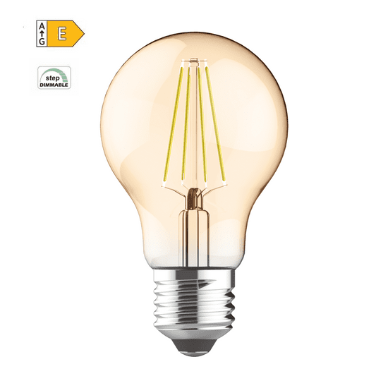 Diolamp LED Filament žiarovka A60 Amber 8W/230V/E27/2700K/940Lm/360°/Step Dim