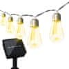 Solárne záhradné svietidlo Girlanda HELIC 5,69m + 20x LED dekoratívne žiarovky A60 3000K Teplá biela