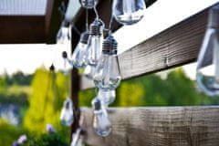 LUMILED Solárne záhradné svietidlo Girlanda HELIC 5,69m + 20x LED dekoratívne žiarovky A60 3000K Teplá biela