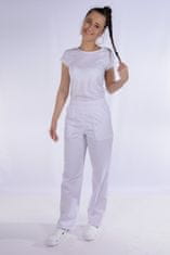 BORTEX Nohavice na pevný pás - dámske - biele (100% bavlna) 44/170