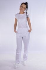 BORTEX Nohavice na pevný pás- dámske - biele (100% bavlna) 50/170