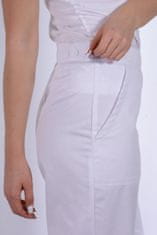 BORTEX Nohavice na pevný pás- dámske - biele (100% bavlna) 50/170
