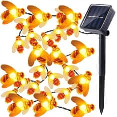 INNA Solárne záhradné svietidlo LED Garland osvetľovacia reťaz 4m s 20x LED včielkami