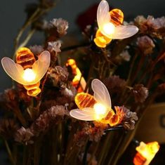 INNA Solárne záhradné svietidlo LED Garland osvetľovacia reťaz 4m s 20x LED včielkami