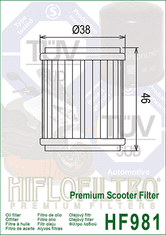 Hiflofiltro Olejový filter HF981