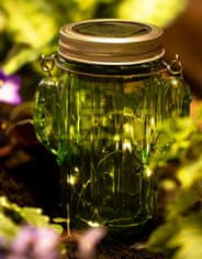 LUMILED 2x Závesné solárne záhradné svietidlo LED sklenený KAKTUS zelený