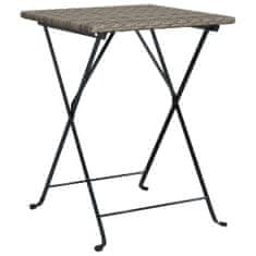 Vidaxl Skladací bistro stôl sivý 55x54x71 cm polyratan
