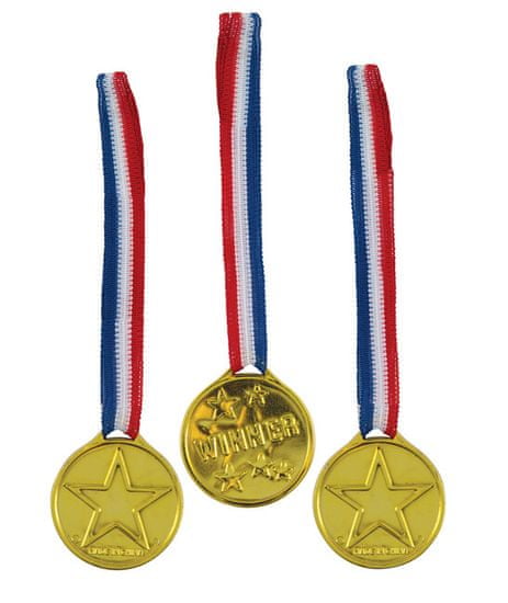 Unique Víťazné medaile 24ks plastové