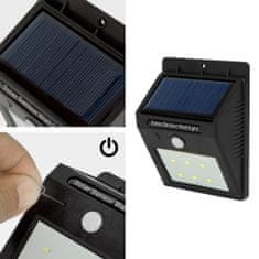 tectake 6 Vonkajších nástenných svietidiel LED integrovaný solárny panel a detektor pohybu
