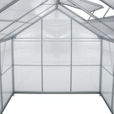 tectake Polykarbonátový skleník s pozinkovanou konštrukciou