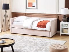 Beliani Menčestrová posteľ 90 x 200 cm lososová MIMIZAN