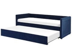 Beliani Menčestrová posteľ 90 x 200 cm námornícka modrá MIMIZAN