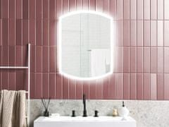 Beliani Oválne LED zrkadlo na stenu 58 x 78 cm strieborné BEZIERS