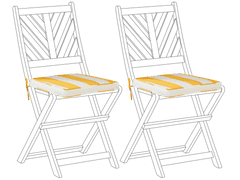 Beliani Sada 2 vankúšov na záhradnú stoličku žltá/biela TERNI