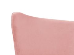 Beliani Zamatová posteľ ružová 160 x 200 cm CHALEIX