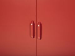 Beliani Dvojdverová oceľová odkladacia skrinka červená VARNA