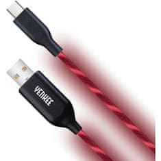 Yenkee USB kábel YCU 341 RD LED USB C kabel / 1m