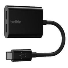 Belkin USB-C adaptér/rozdvojka - USB-C napájanie + USB-C audio/nabíjací adaptér, čierna