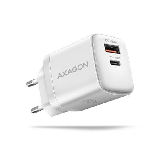 AXAGON ACU-PQ30W Síl nabíjačka do siete 30W, 2x port (USB-A + USB-C), PD3.0/PPS/QC4+/SFC/AFC/Apple