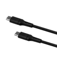 FIXED Nabíjací a dátový Liquid silicone kábel s konektormi USB-C/USB-C a podporou PD, 1.2m, USB 2.0, 60W FIXDLS-CC12-BK, čierny