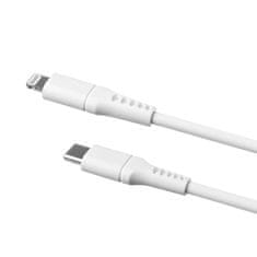 FIXED Dlhý nabíjací a dátový Liquid silicone kábel s konektormi USB-C/Lightning a podporou PD, 2m, MFI FIXDLS-CL2-WH, biely