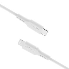 FIXED Dlhý nabíjací a dátový Liquid silicone kábel s konektormi USB-C/Lightning a podporou PD, 2m, MFI FIXDLS-CL2-WH, biely