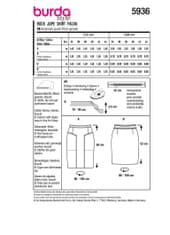 Burda Strih Burda 5936 - Puzdrová sukňa s vysokým pásom