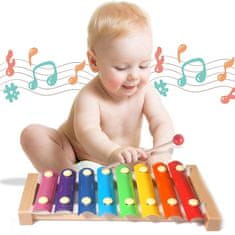 ER4 Drevený cimbal pre dieťa farebný vzdelávací cimbal