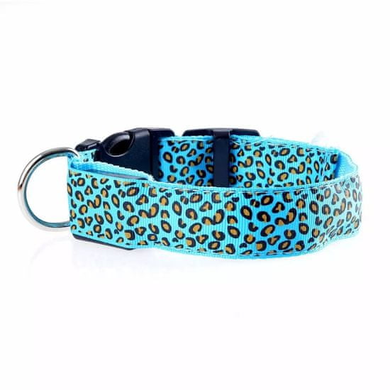 Surtep Animals LED obojok pre psov Leopardí vzor / Modrá S