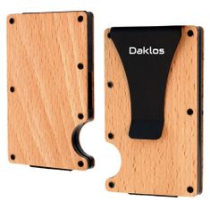 Daklos DAKLOS Wood RFID bezpečnostná drevená mini peňaženka s klipom buk
