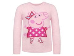 Peppa Pig Svetloružový sveter pre dievčatá, teplý 5 lat 110 cm