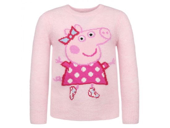 Peppa Pig Peppa Pig Svetloružový sveter pre dievčatá, teplý