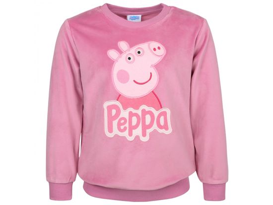 Peppa Pig Peppa Pig Ružová, velúrová dievčenská mikina