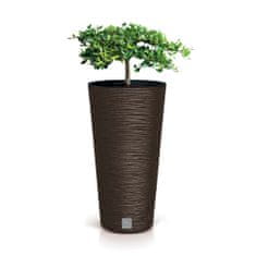 Prosperplast Kvetináč Furu Slim Eco Wood Záhradný Vysoký Kvetináč 48 Cm, Káva + Vložka
