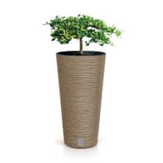 Prosperplast Kvetináč Furu Slim Eco Wood Záhradný Vysoký Kvetináč 48 Cm, Naturo + Vložka