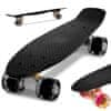 Fiskeboard skateboard LED kolieska čierna