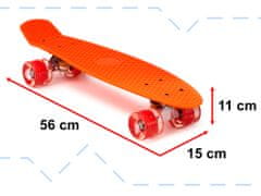 Aga Frisbee skateboard LED kolieska oranžová