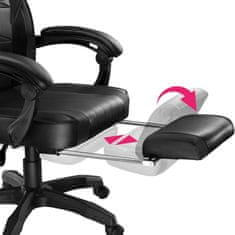 tectake Herná kancelárska stolička Comodo s podnožkou