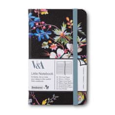 Bookaroo V&A Vreckový zápisník A6 - Kilburn Black Flora