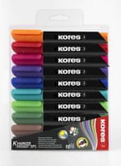 KORES K-MARKER Permanentný popisovač, okrúhly hrot 3 mm, mix 10 farieb