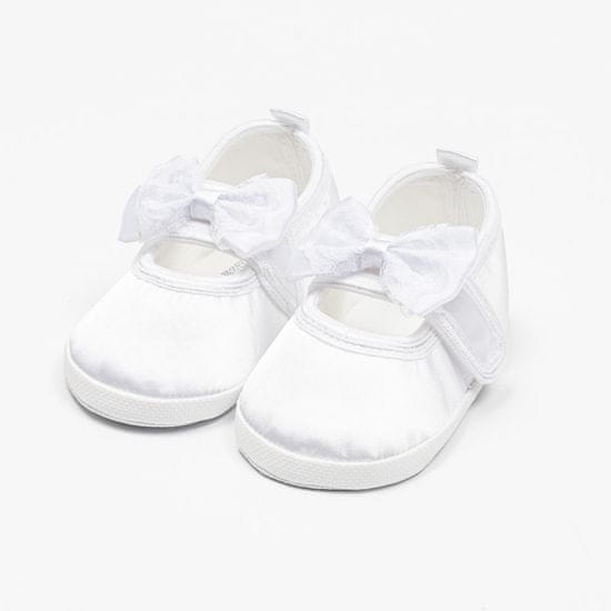 NEW BABY Detské saténové papučky biele